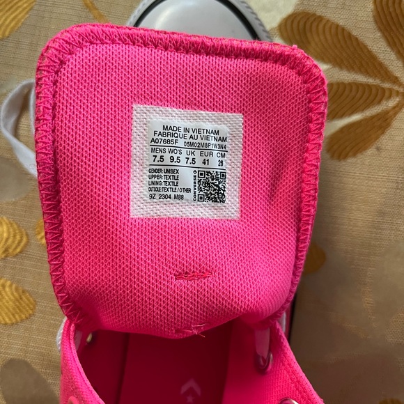 Converse Women's Neon Pink High-Tops - Picture 8 of 10